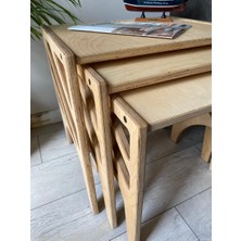 3'lü Huş Ağacı, iskandinav tasarım, Plywood Folki Zigon Sehpa, Sehpa, Orta Sehpa, Yan Sehpa