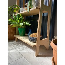 Raul Huş Ağacı, iskandinav tasarım, Plywood Çok Amaçlı Duvar Rafı Kitaplık Çiçeklik Salon Banyo Çalışma Odası 4 Raflı