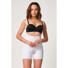 Beyaz Mı Emay 2834 Göğsü Açık Ferumalı Tül Popo Boy Lazer Korse