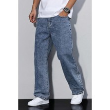 Erkek Lacivert Rahat Kesim Baggy Pantolon
