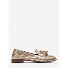 Kadın Şık Rahat Püsküllü Loafer Ayakkabı Gerçek Deri