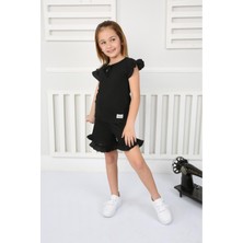 %100 Pamuk Kız Çocuk Alt Üst Şortlu Takım