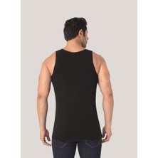 Erkek Görünmez Atlet Hayalet Atlet Siyah %100 Pamuklu 3'lü Paket