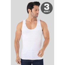 Erkek Iz Bırakmayan Dikişsiz Atlet Beyaz %100 Pamuklu 3'lü Paket