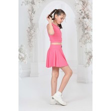 Şort Etekli Crop Body Sıfır Kol Sporcu Takım