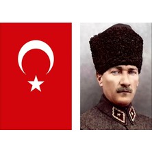 Türk Bayrağı ve Atatürk Posteri 100X150