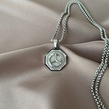 Silver Logolu Madalyon Kolye