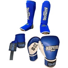 Boks Eldiveni 12 Oz/bandaj 3,5 Metre /elastik Kick Boks Kaval ve Ayaküstü Koruyucu Set