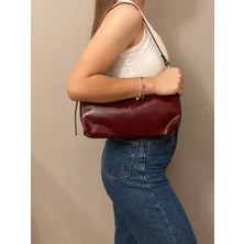 Retro Bordo Baget Çanta