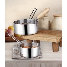 Çelik 2 Li Kaçerola Sosluk Sütlük 14CM-16CM