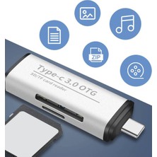 Plentiful Plentiful Type-C 3in1 USB Kart Okuyucu Micro Sd Card Reader Çevirici Dönüştürücü USB 3.0 Otg Adaptör