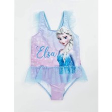Lcw Kids Mavi Elsa Baskılı Kız Çocuk Mayo