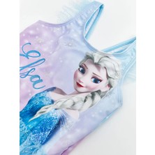 Lcw Kids Mavi Elsa Baskılı Kız Çocuk Mayo