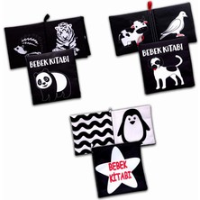 Tox 3 Kitap Tox Siyah-Beyaz Evcil, Vahşi Hayvanlar ve Bebek Kumaş Sessiz Kitap T060 T137 T138 - Bez Kitap , Eğitici Oyuncak , Yumuşak ve Hışırtılı