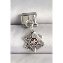 316L Çelik Gümüş Renk Mektup Model Nomination Charm