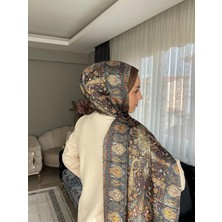 Indigo Çini Desen Hint Ipeği Şal -