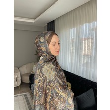 Indigo Çini Desen Hint Ipeği Şal -