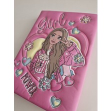 Pembe Gril Power Temalı Puf Defter 1 Adet 96YP