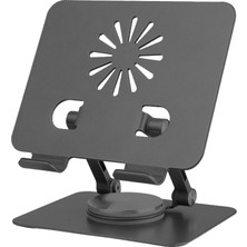 Plentiful Stand 360 Derece Dönebilen Metal Alüminyum Katlanır Tablet Stand D3 Antrasit