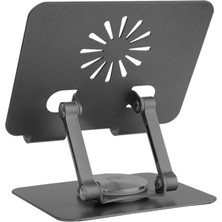 Plentiful Stand 360 Derece Dönebilen Metal Alüminyum Katlanır Tablet Stand D3 Antrasit