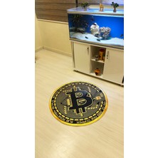 Emiroğlu Bitcoin Kripto Para Şeklinde Yıkanabilir Hali ,süngerli Yüzey- Kaymaz Dot Taban