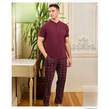Pijamoni Erkek Düğme Yaka Kısa Kol  Pijama Takımı 6850/11 - 1 Adet