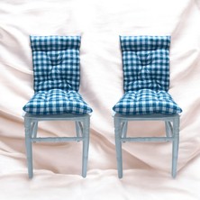 2'li Pötikare-Slikon Elyaf Dolgulu-Arkalıklı-Yıkanabilir-Sandalye Minderi-40 x 87 cm