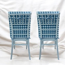 2'li Pötikare-Slikon Elyaf Dolgulu-Arkalıklı-Yıkanabilir-Sandalye Minderi-40 x 87 cm