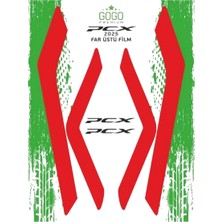 Moto Eczane Far Üstü Film Kırmızı Honda Pcx 2025