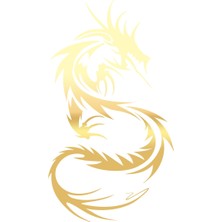 Ejderha Sticker 17X17 cm Gold