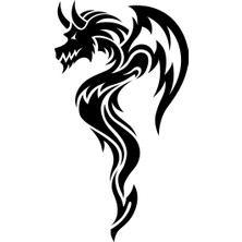 Ejderha Sticker 17X17 cm Siyah