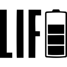 Life Batarya Sticker 17X17 cm Siyah