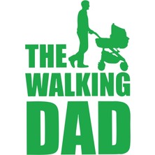 The Walking Dad Sticker 17X17 cm Yeşil