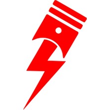 Piston Şimşek Sticker 17X17 cm Kırmızı