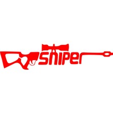 Sniper Sticker 17X17 cm Kırmızı