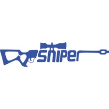 Sniper Sticker 17X17 cm Mavi