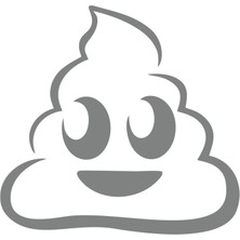 Sevimli Gülen B*k Emoji STICKER17X17 cm Gri