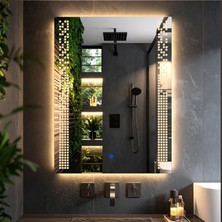 Velano Günışığı Led'li Lazer Kumlamalı Lavabo & Banyo Aynası (Dokunmatik Sensörlü)