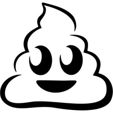 Sevimli Gülen B*k Emoji STICKER17X17 cm Siyah