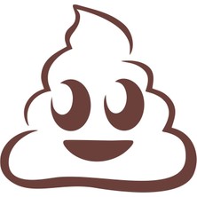 Sevimli Gülen B*k Emoji STICKER17X17 cm Kahverengi