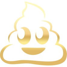 Sevimli Gülen B*k Emoji STICKER17X17 cm Gold