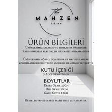 Soyut Geyik Aile Figürlü Modern Dekoratif Biblo Beyaz-Siyah Hediyelik 3lü Set