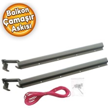 Balkon Çamaşır Kurutma Askısı Alüminyum Küpeşte Askılığı Kurutmalık Bronz Kare 80X30 mm