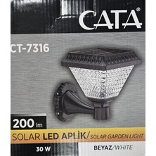 Cata Ct 7316 Solar Bahçe Armatür 30 W 6400 K Beyaz Işık Güneş Enerjili Bahçe Lambası