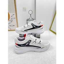 Günlük Erkek Sneaker Fileli Bağcıklı Tırtık Kalın Taban Bilek Destek Dikiş Hafif Spor Ayakkabı 4281