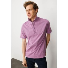 Erkek Polo Yaka T-Shirt Lila