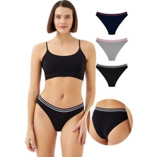 Cottonhill Spor Basic Pamuklu Bikini Külot 3'lü Paket - 1