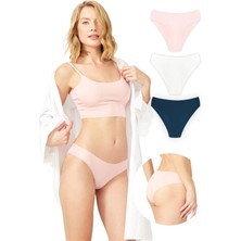 Cottonhill Klasik Basic Lazer Kesim Bikini Külot 3'lü Paket
