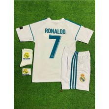 2017/18 Beyaz Ş-Ligi Ronaldo Reaal.madridd. Çocuk Alt-Üst Takım T-Shrt +Şort+Çorap+Bileklik