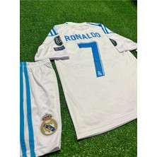 2017/18 Beyaz Ş-Ligi Ronaldo Reaal.madridd. Çocuk Alt-Üst Takım T-Shrt +Şort+Çorap+Bileklik